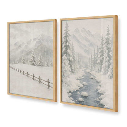 [Color:American Maple], Picture of art in a American Maple frame at an angle