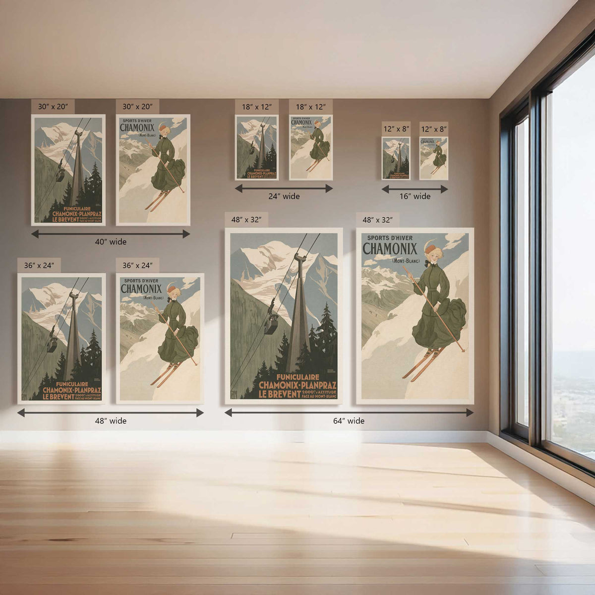 Chamonix Alpine Journey, Set of 2 Prints on Canvas