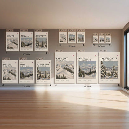 American Alpine Resorts, Set of 3 Prints on Canvas