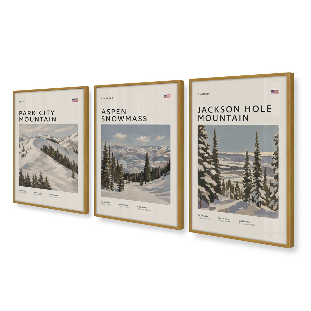 [Color:Polished Gold], Picture of art in a Polished Gold frame at an angle