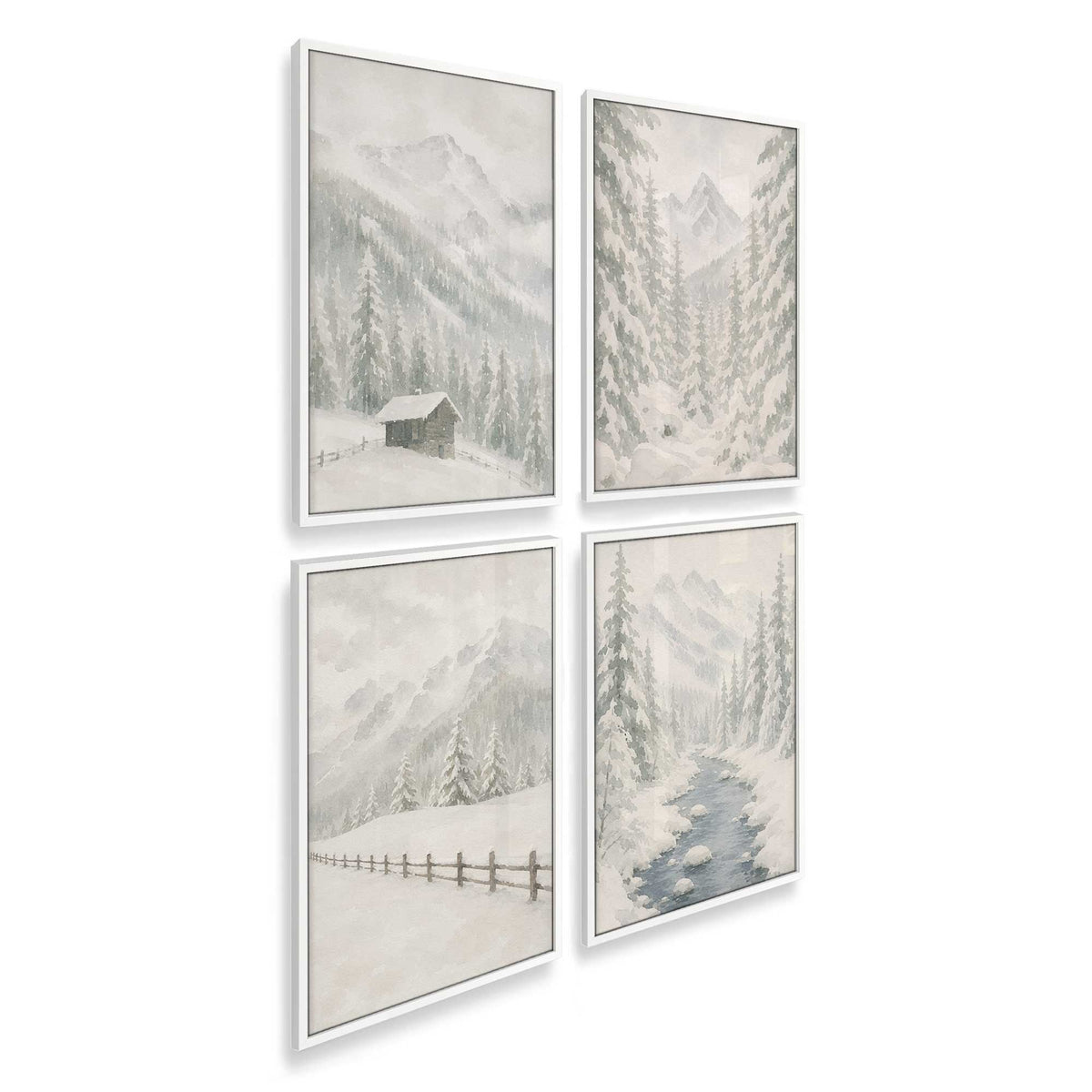 [Color:Opaque White], Picture of art in an Opaque White frame at an angle