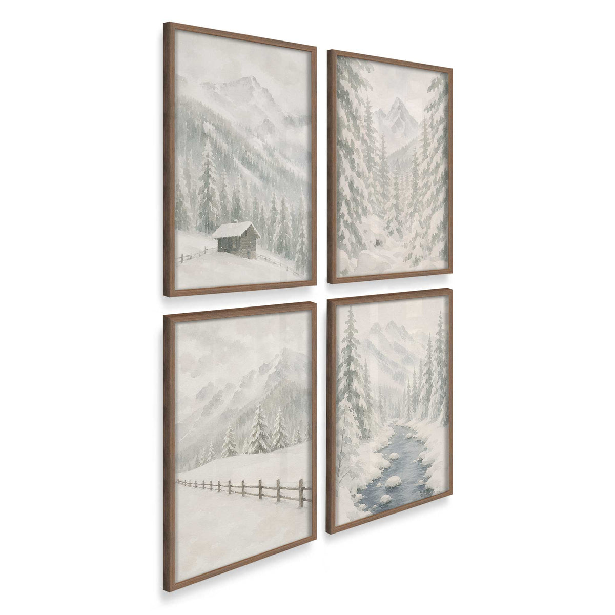 [Color:Walnut], Picture of art in a Walnut frame at an angle