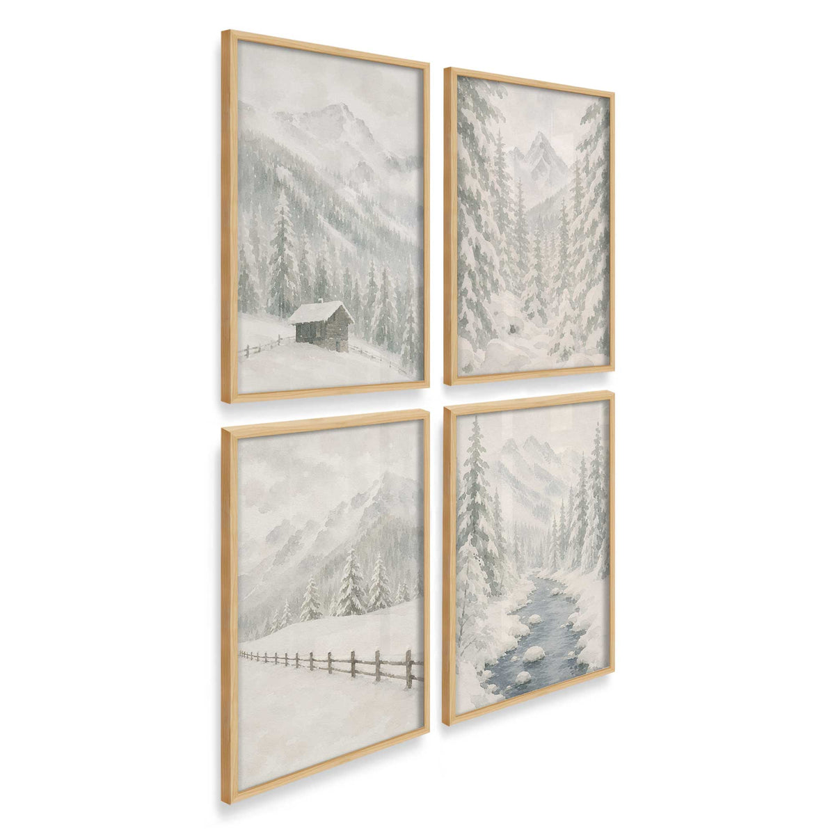 [Color:American Maple], Picture of art in an American Maple frame at an angle