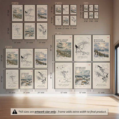 Canadian Ski Country II, Set of 6 Prints on Canvas