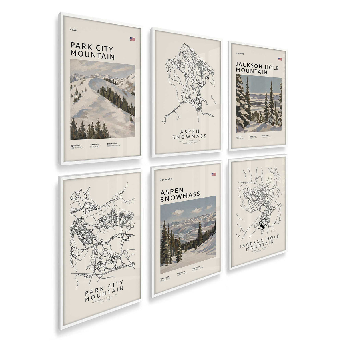 [Color:Opaque White], Picture of art in an Opaque White frame at an angle