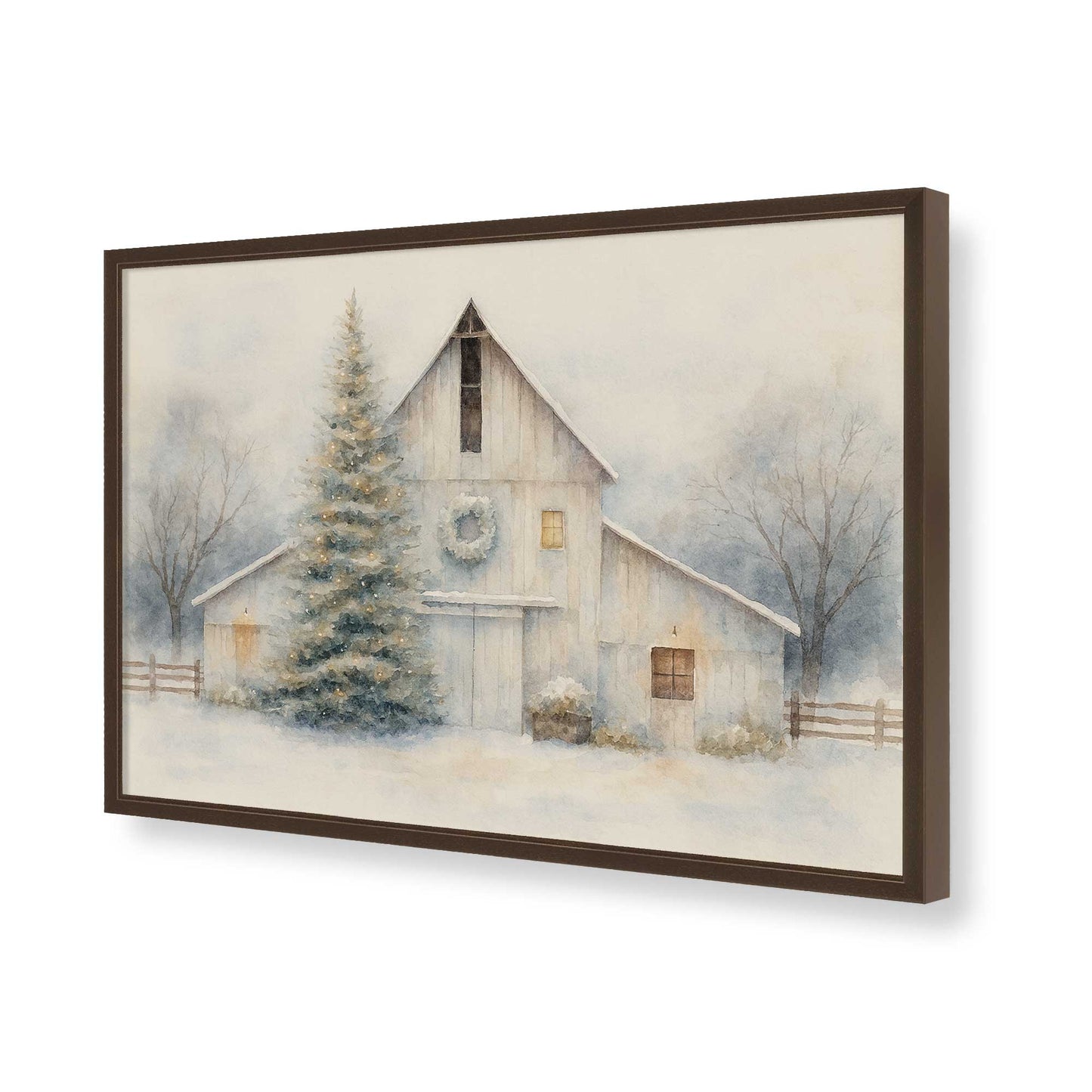 [Color:Brown], Picture of art in a Brown frame of the corner