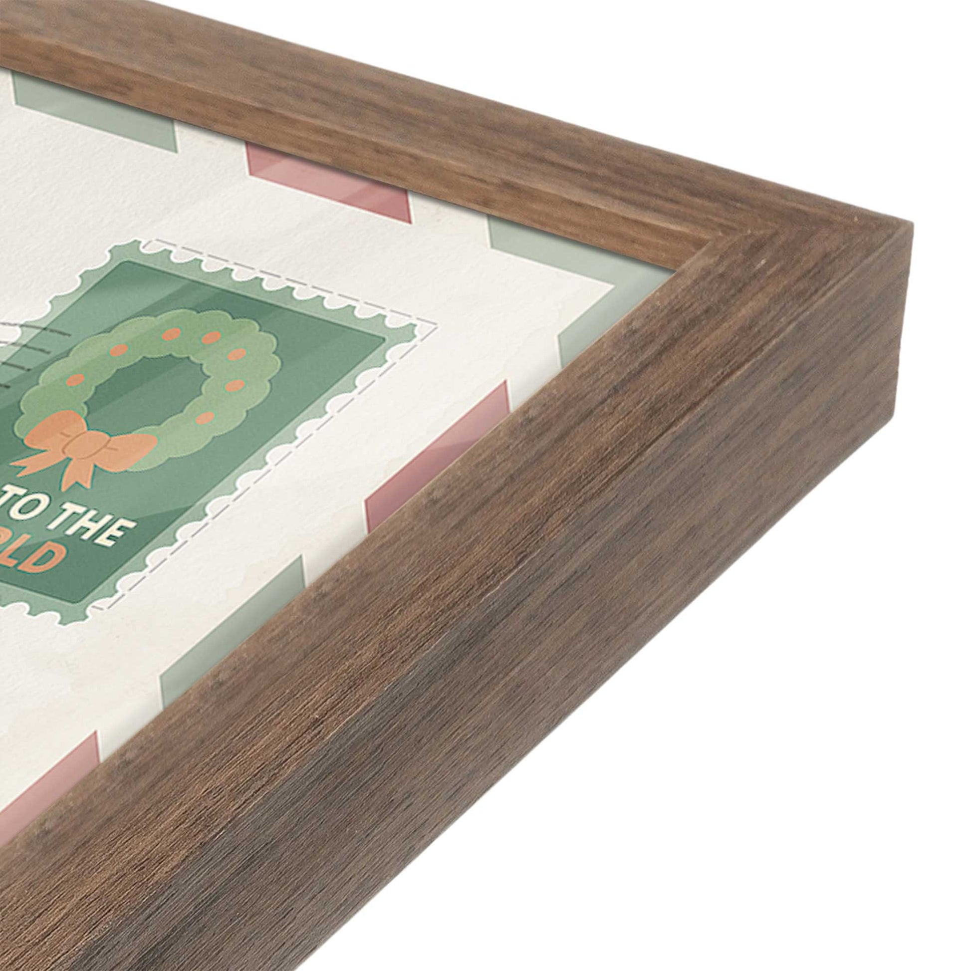 [Color:Walnut], Picture of art in a Walnut frame at an angle