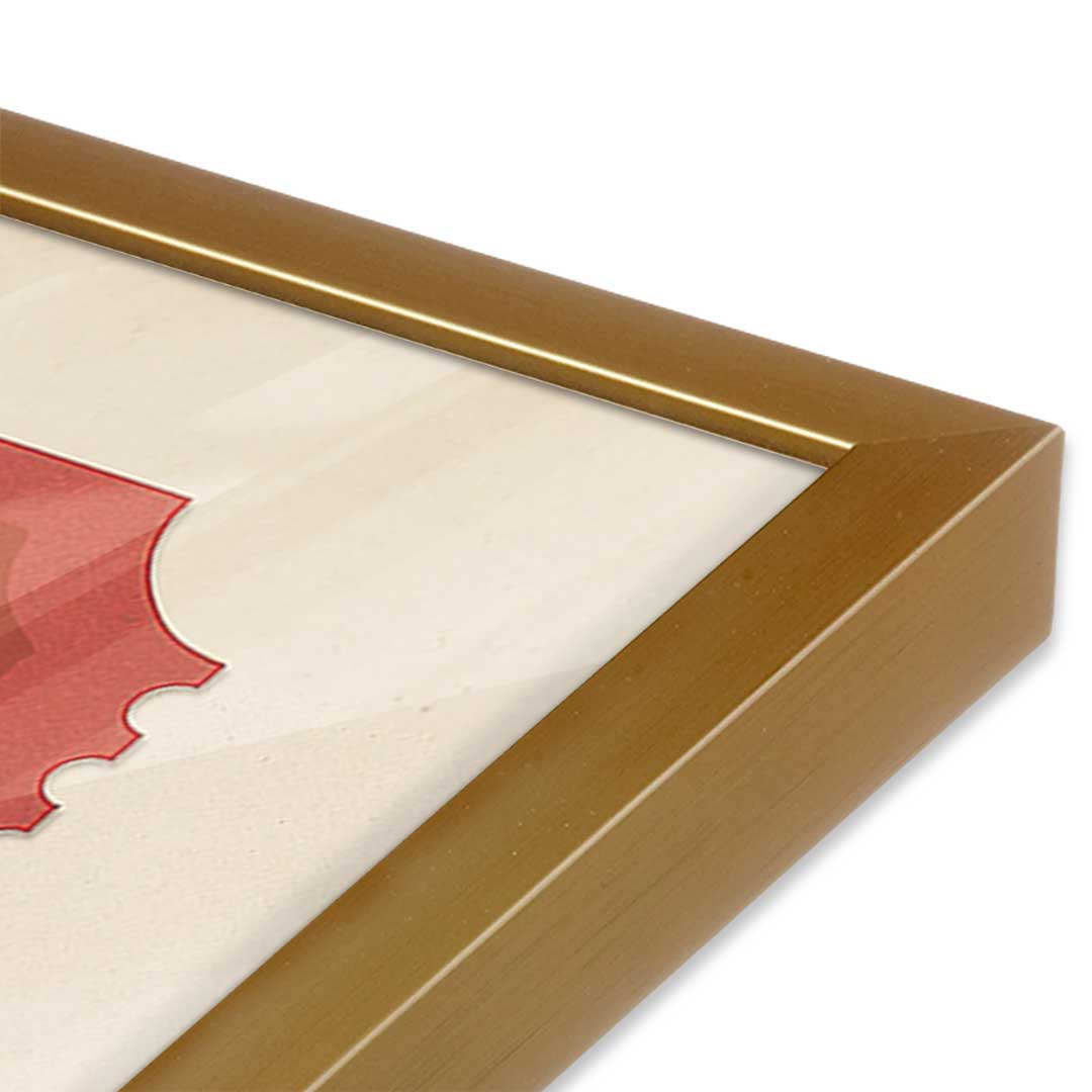 [Color:Polished Gold], Picture of art in a Polished Gold frame at an angle