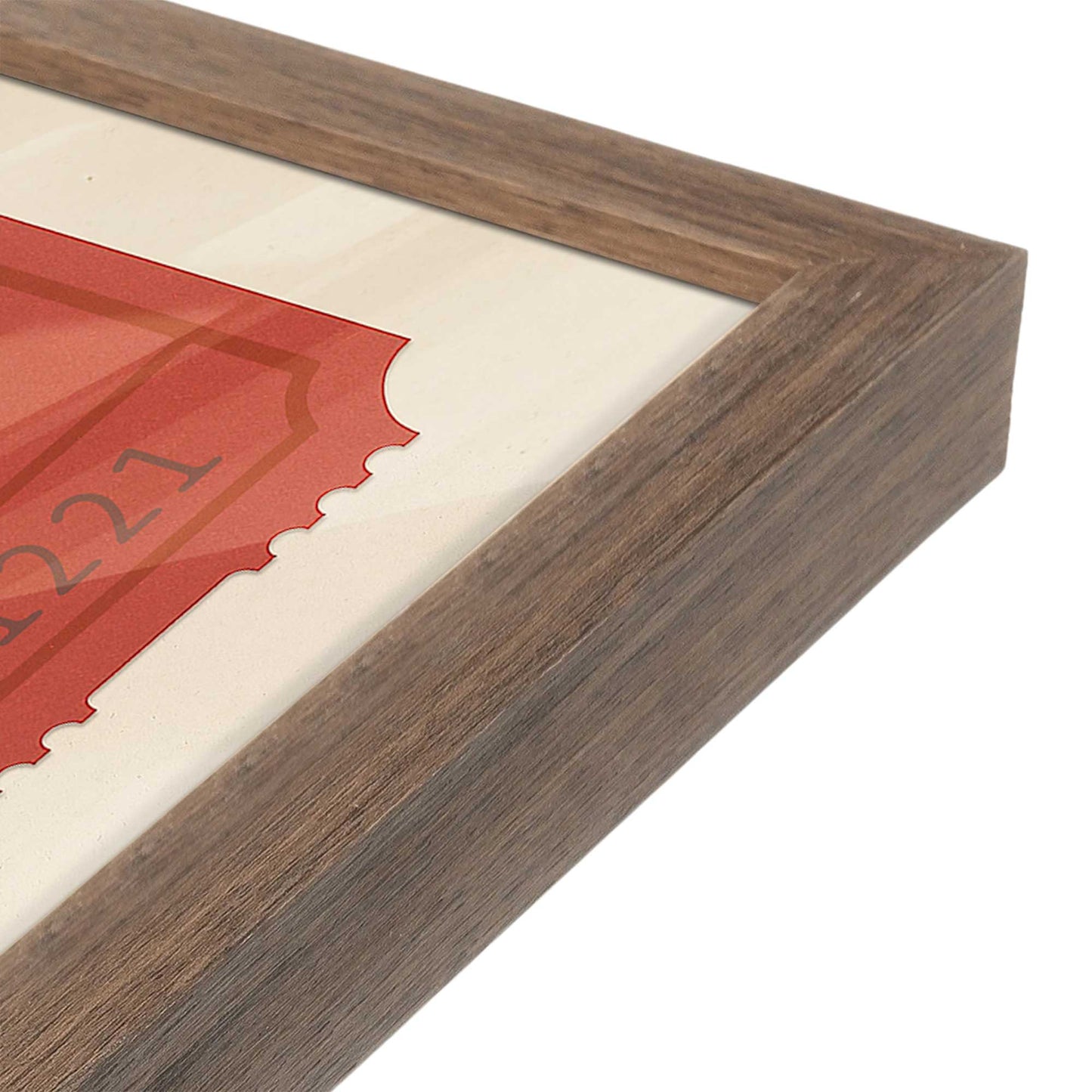 [Color:Walnut], Picture of art in a Walnut frame at an angle