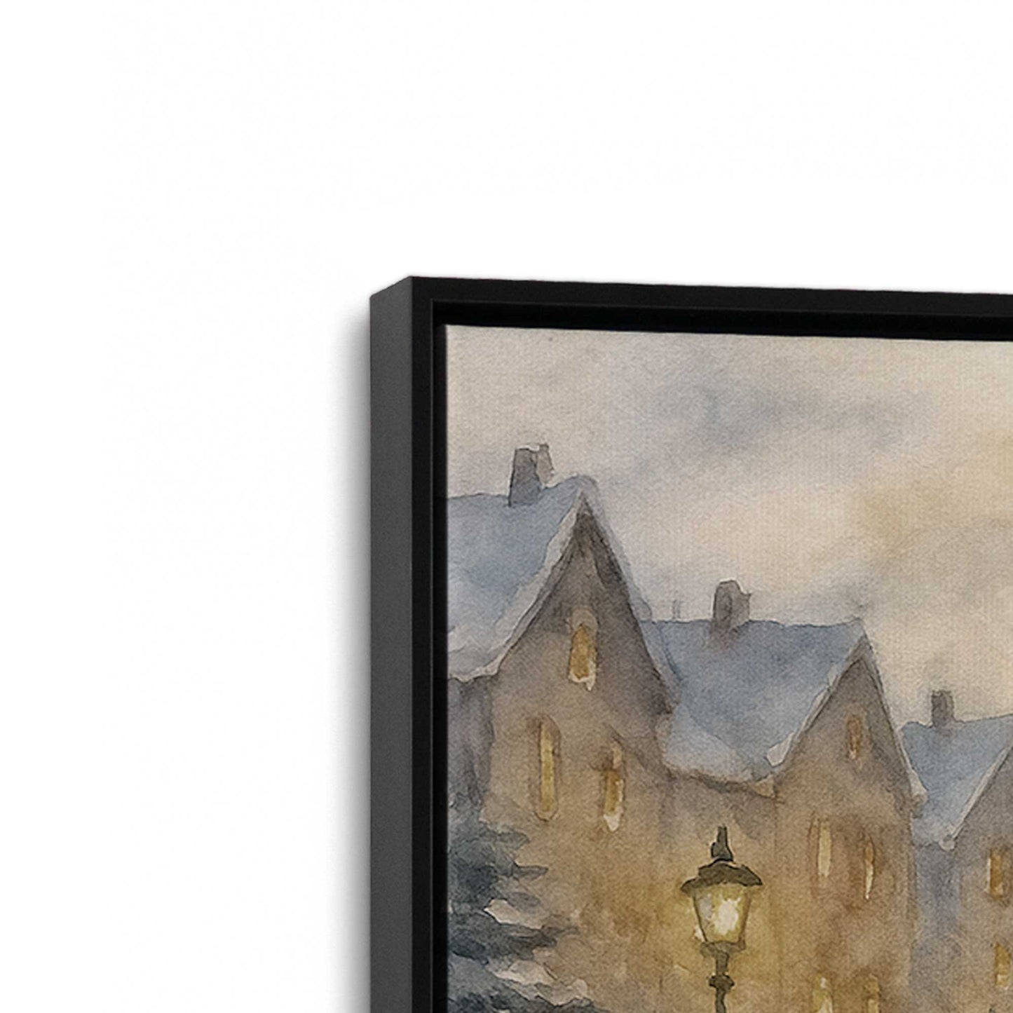 [Color:Satin Black], Picture of art in a Satin Black frame at an angle