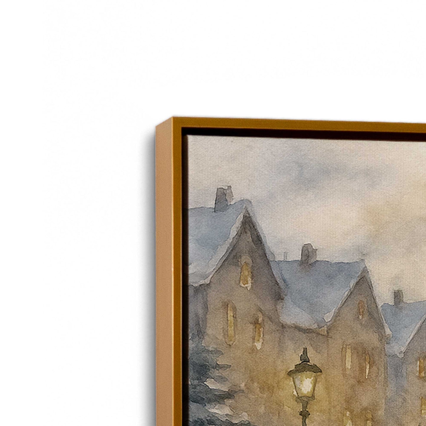 [Color:Polished Gold], Picture of art in a Polished Gold frame at an angle