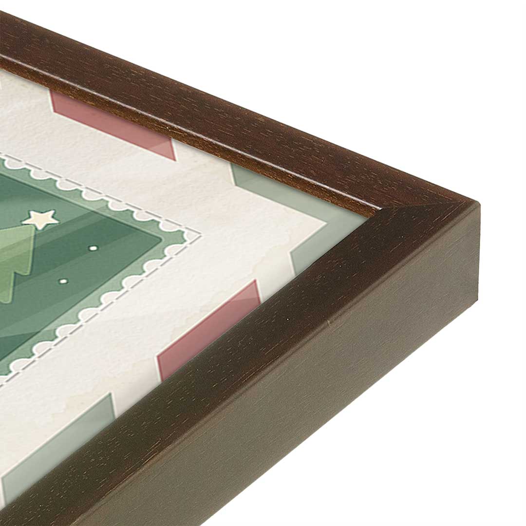 [Color:Brown], Picture of art in a Brown frame at an angle