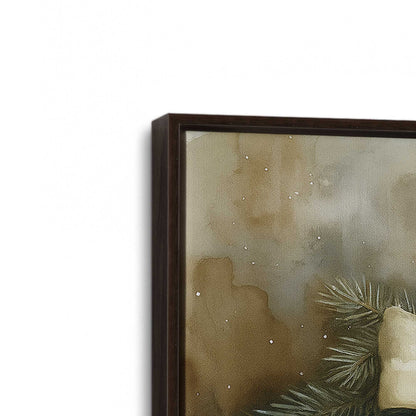 [Color:Espresso], Picture of art in a Espresso frame at an angle