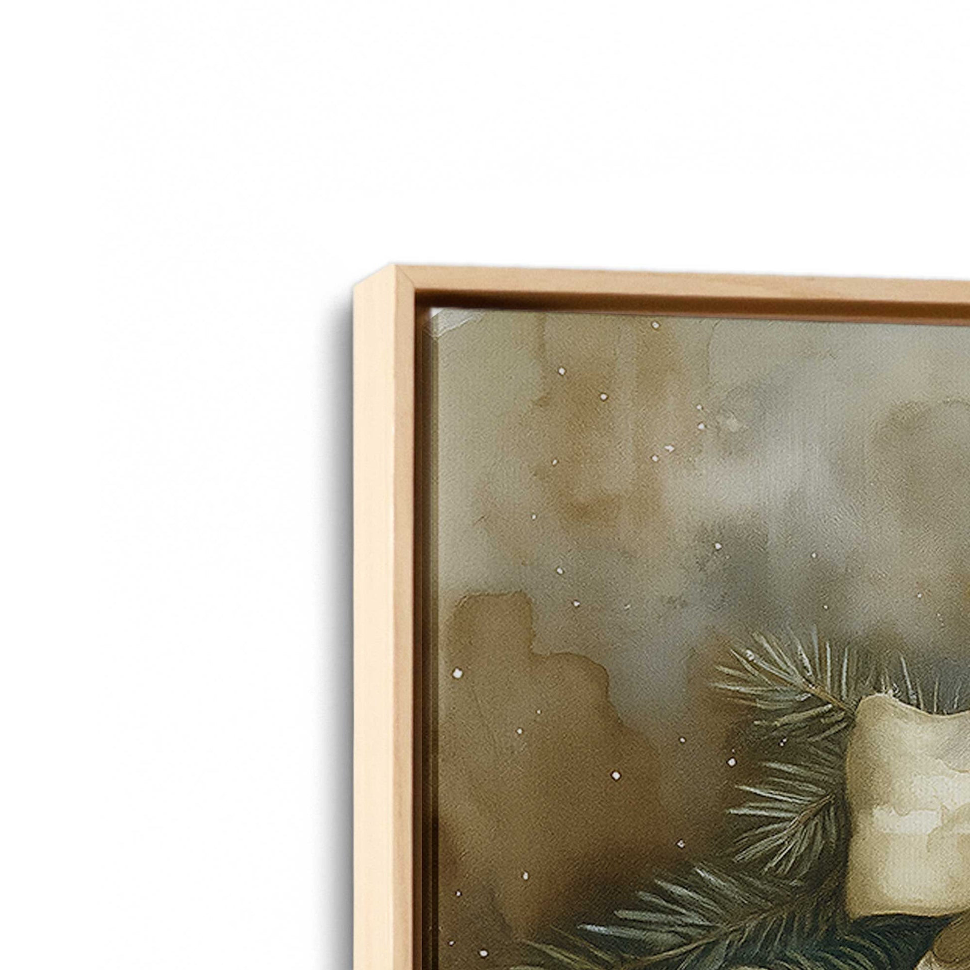 [Color:American Maple], Picture of art in a American Maple frame at an angle