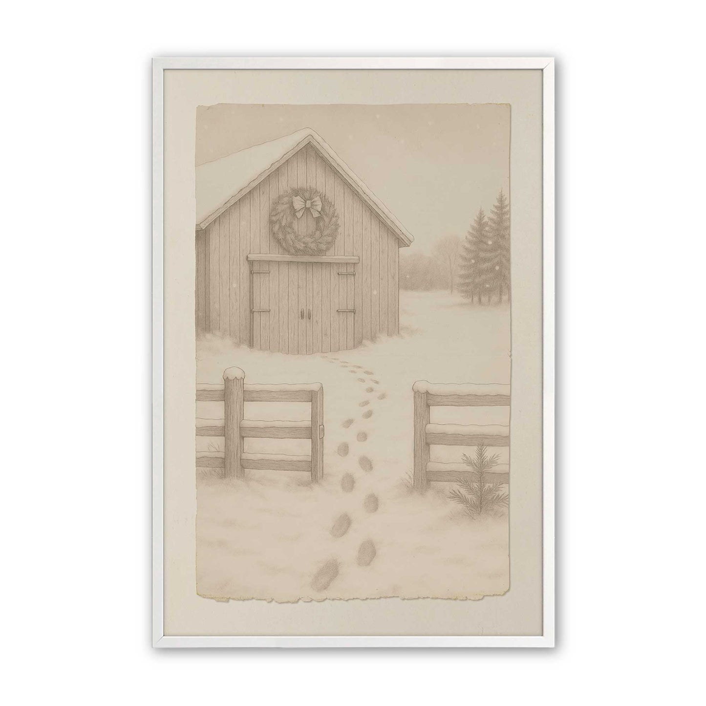 [Color:Opaque White], Picture of art in a Opaque White frame