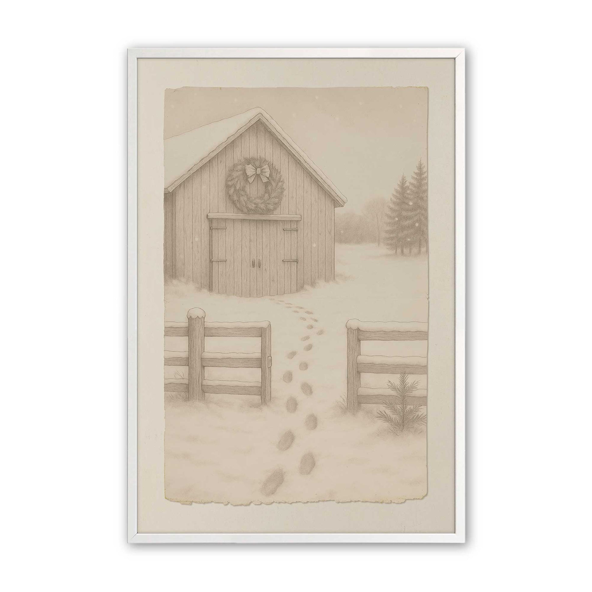 [Color:Opaque White], Picture of art in a Opaque White frame