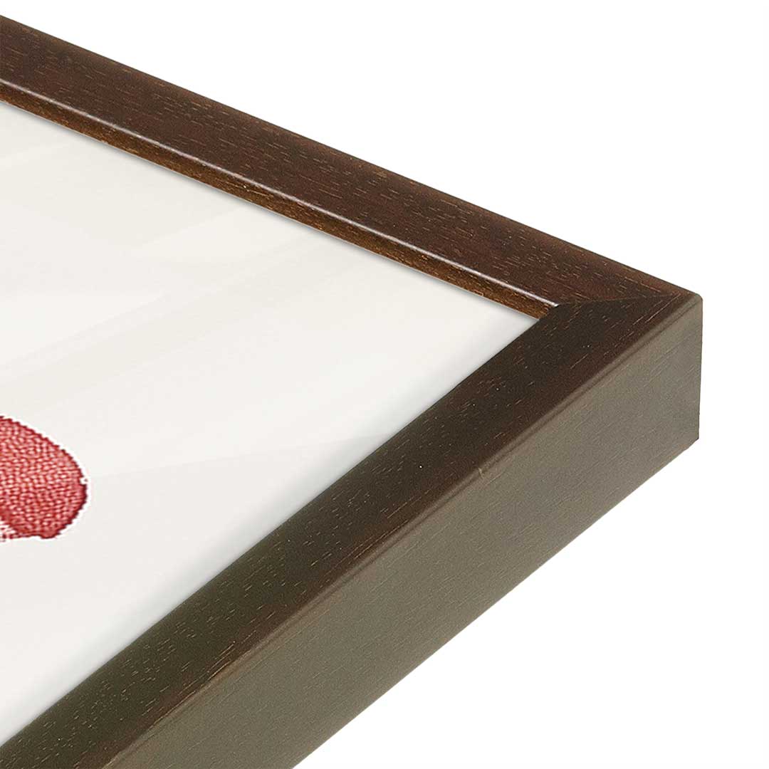 [Color:Brown], Picture of art in a Brown frame at an angle