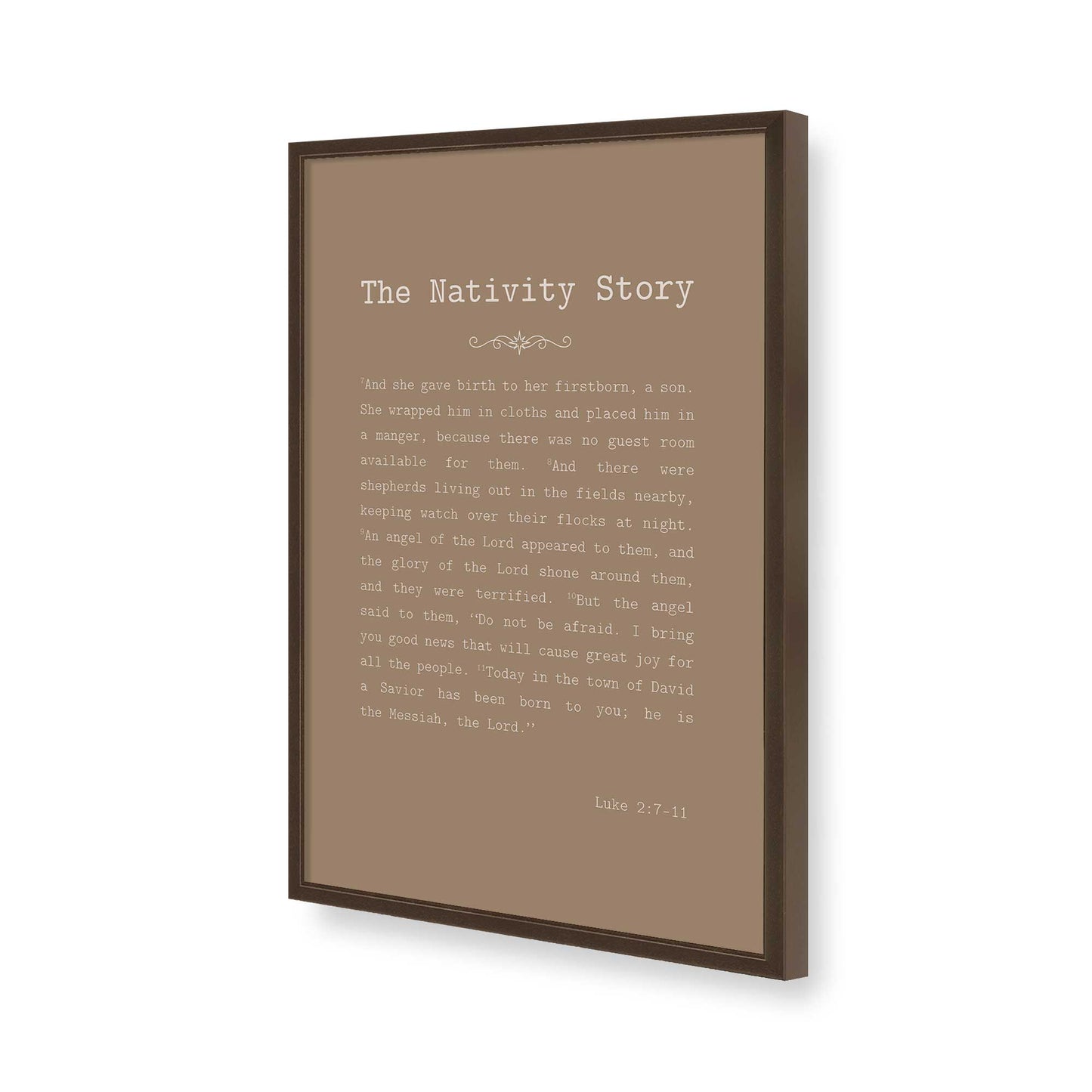 [Color:Brown], Picture of art in a Brown frame of the corner