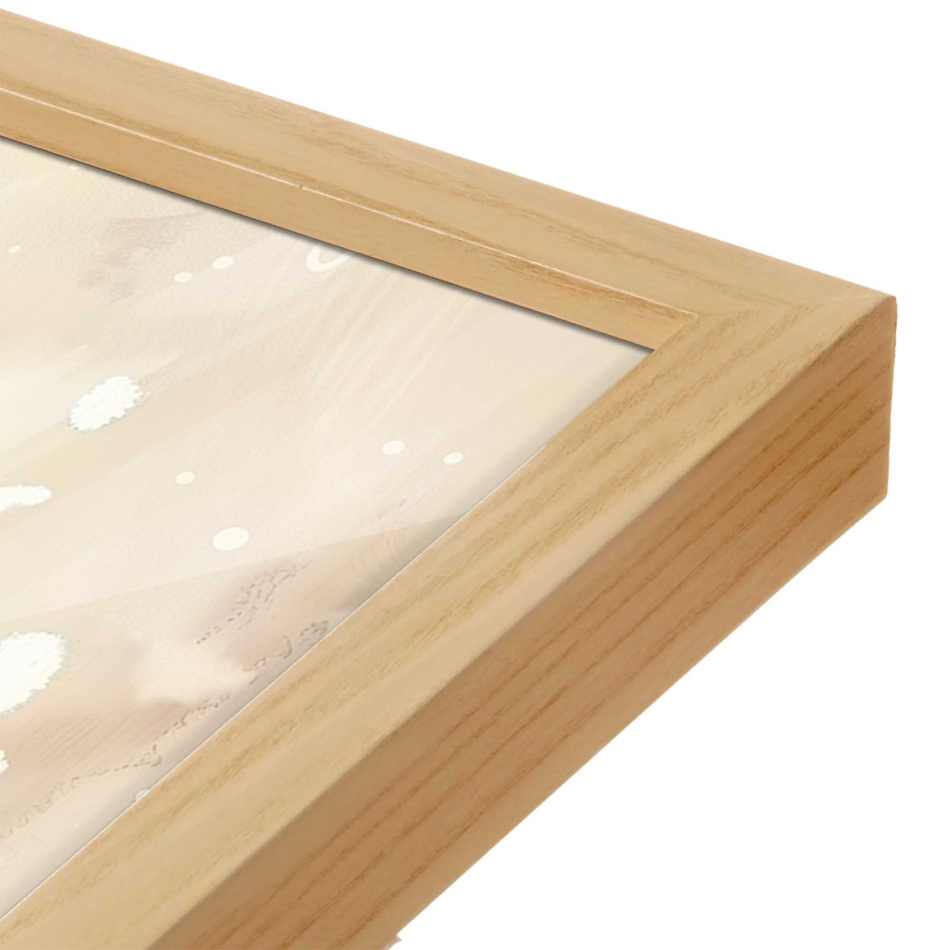 [Color:American Maple], Picture of art in a American Maple frame at an angle