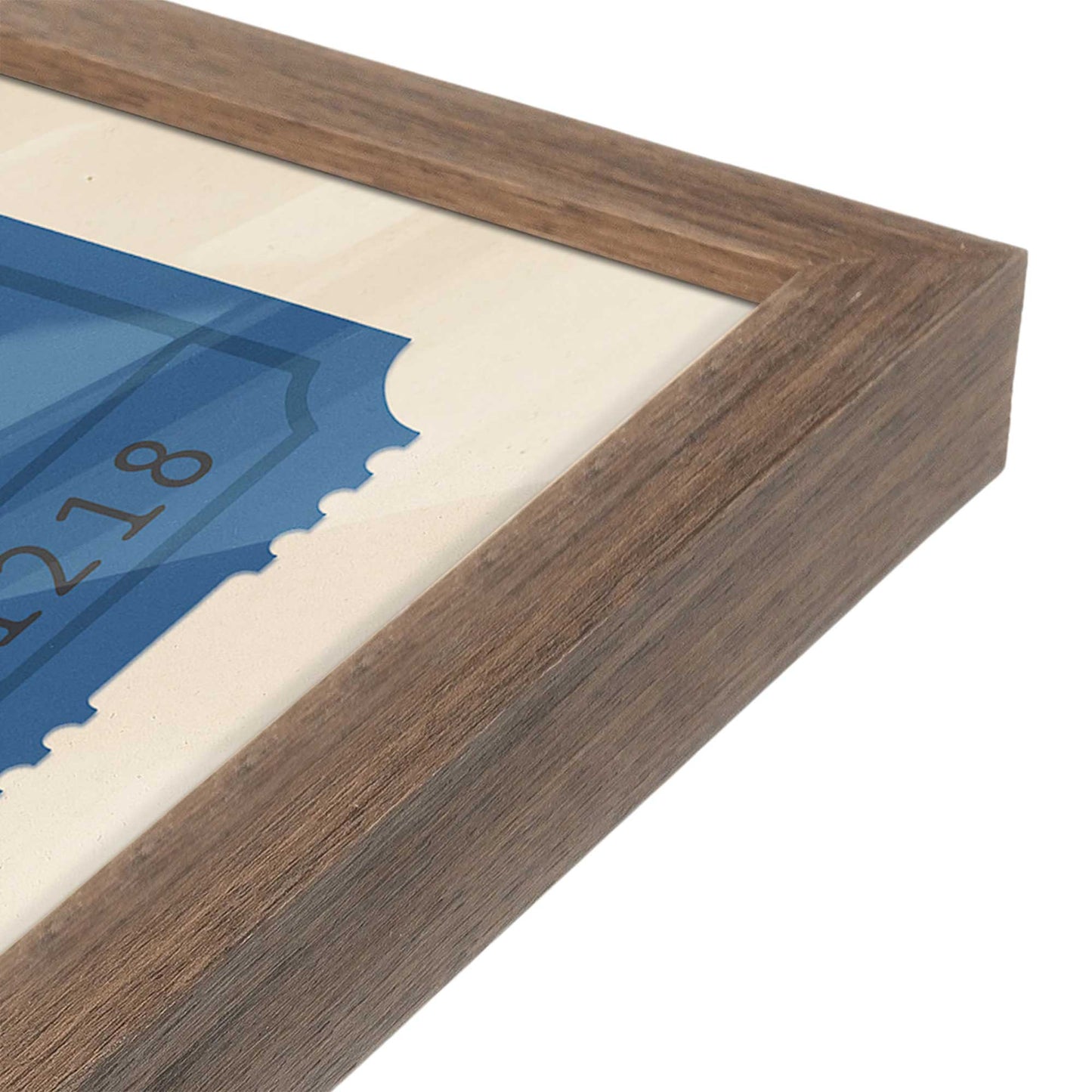 [Color:Walnut], Picture of art in a Walnut frame at an angle