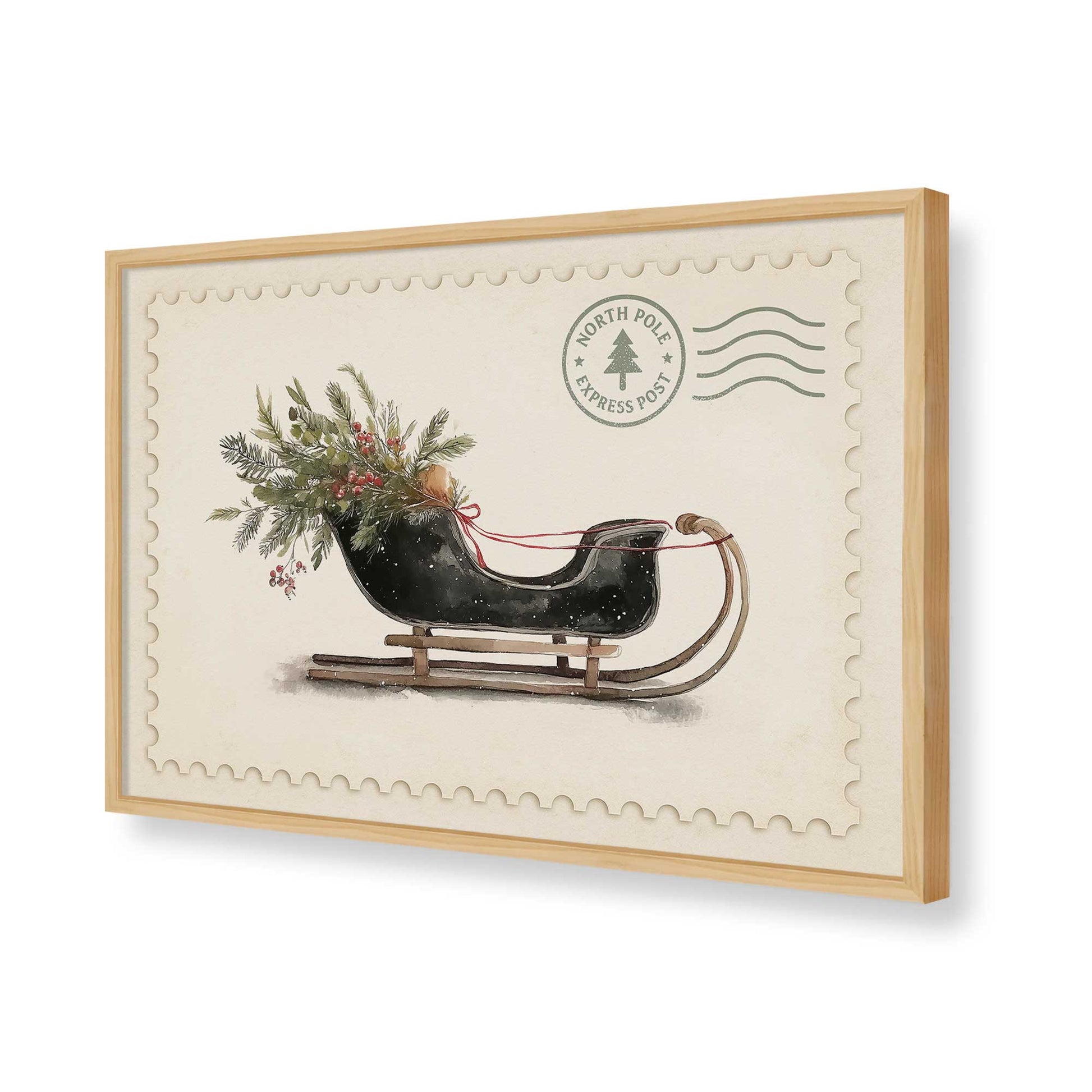 [Color:American Maple], Picture of art in a American Maple frame of the corner