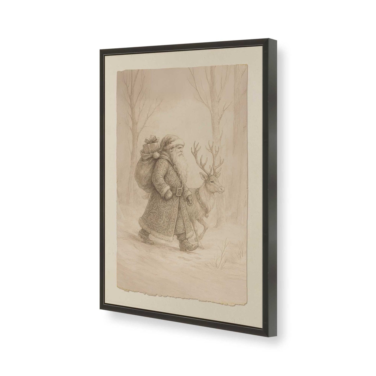 [Color:Satin Black], Picture of art in a Satin Black frame of the corner