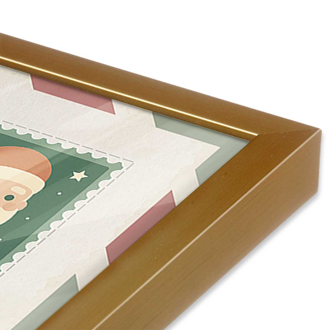 [Color:Polished Gold], Picture of art in a Polished Gold frame at an angle