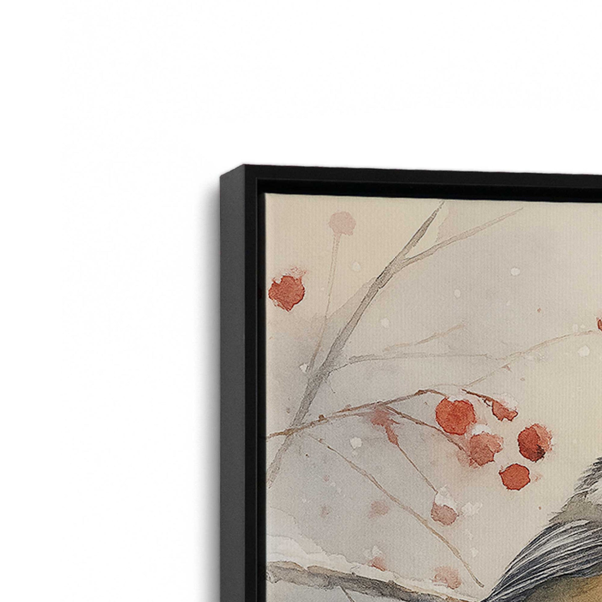 [Color:Satin Black], Picture of art in a Satin Black frame at an angle