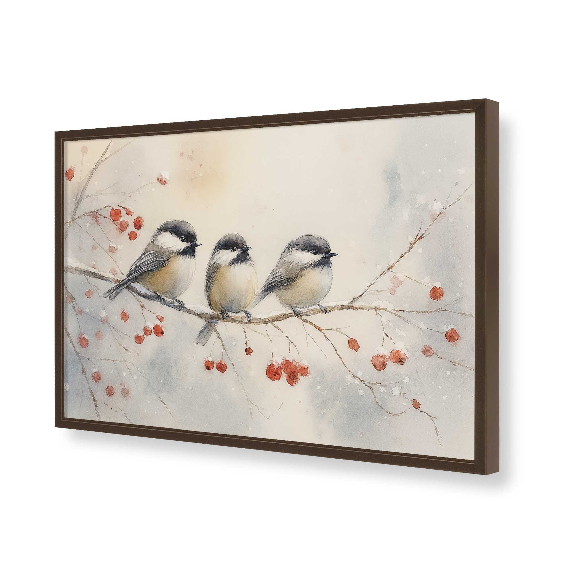 [Color:Brown], Picture of art in a Brown frame of the corner