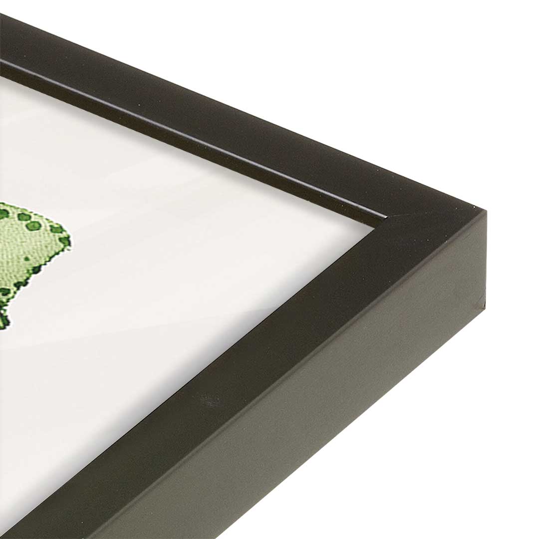 [Color:Satin Black], Picture of art in a Satin Black frame at an angle