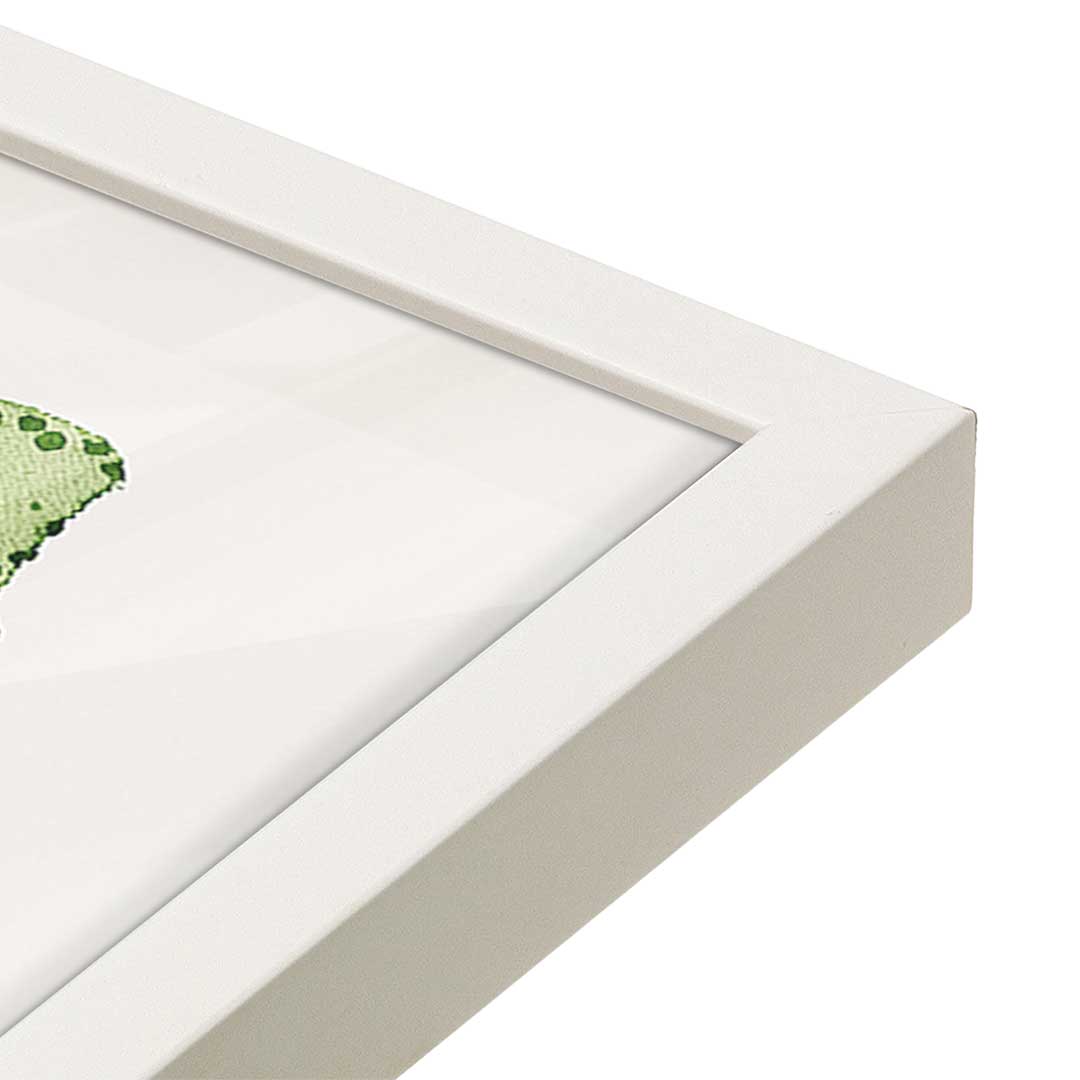 [Color:Opaque White], Picture of art in a Opaque White frame at an angle