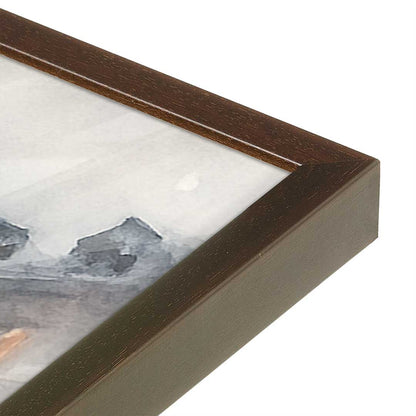 [Color:Brown], Picture of art in a Brown frame at an angle