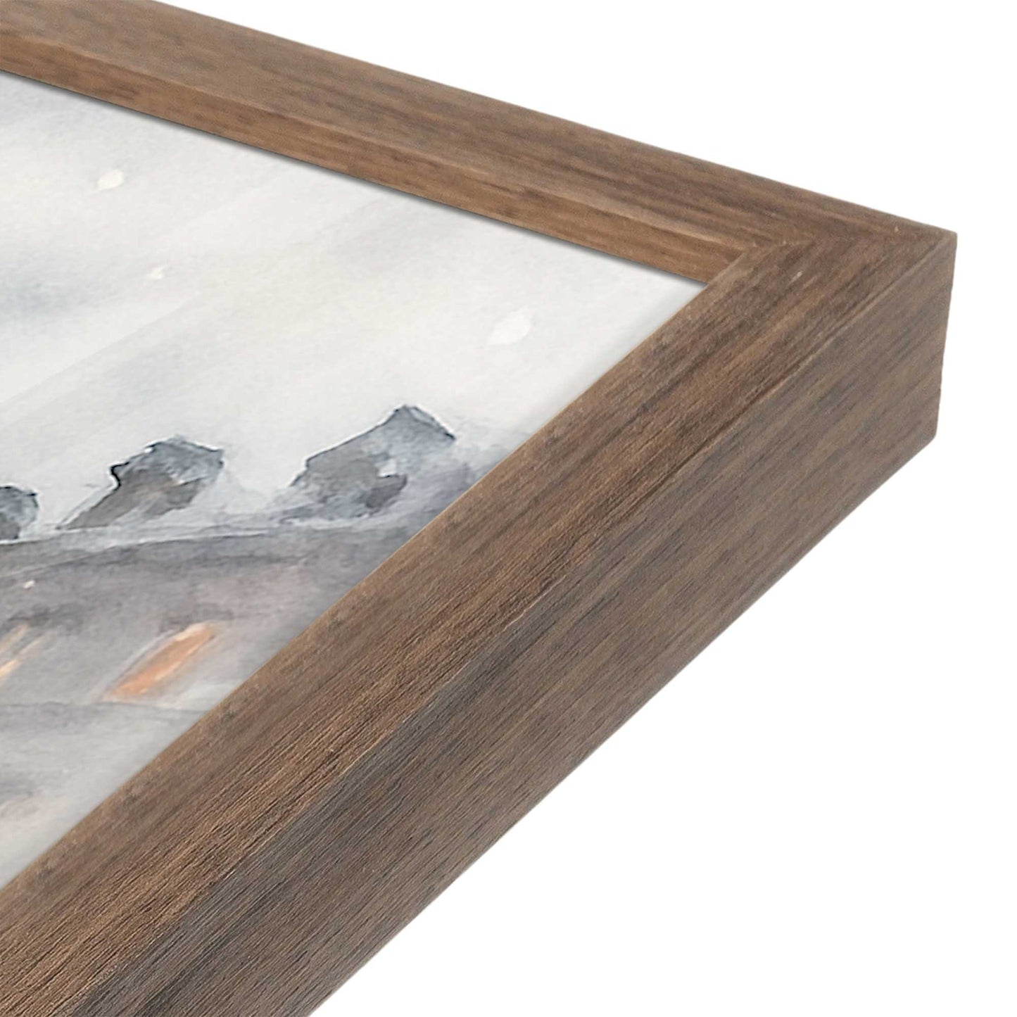 [Color:Walnut], Picture of art in a Walnut frame at an angle