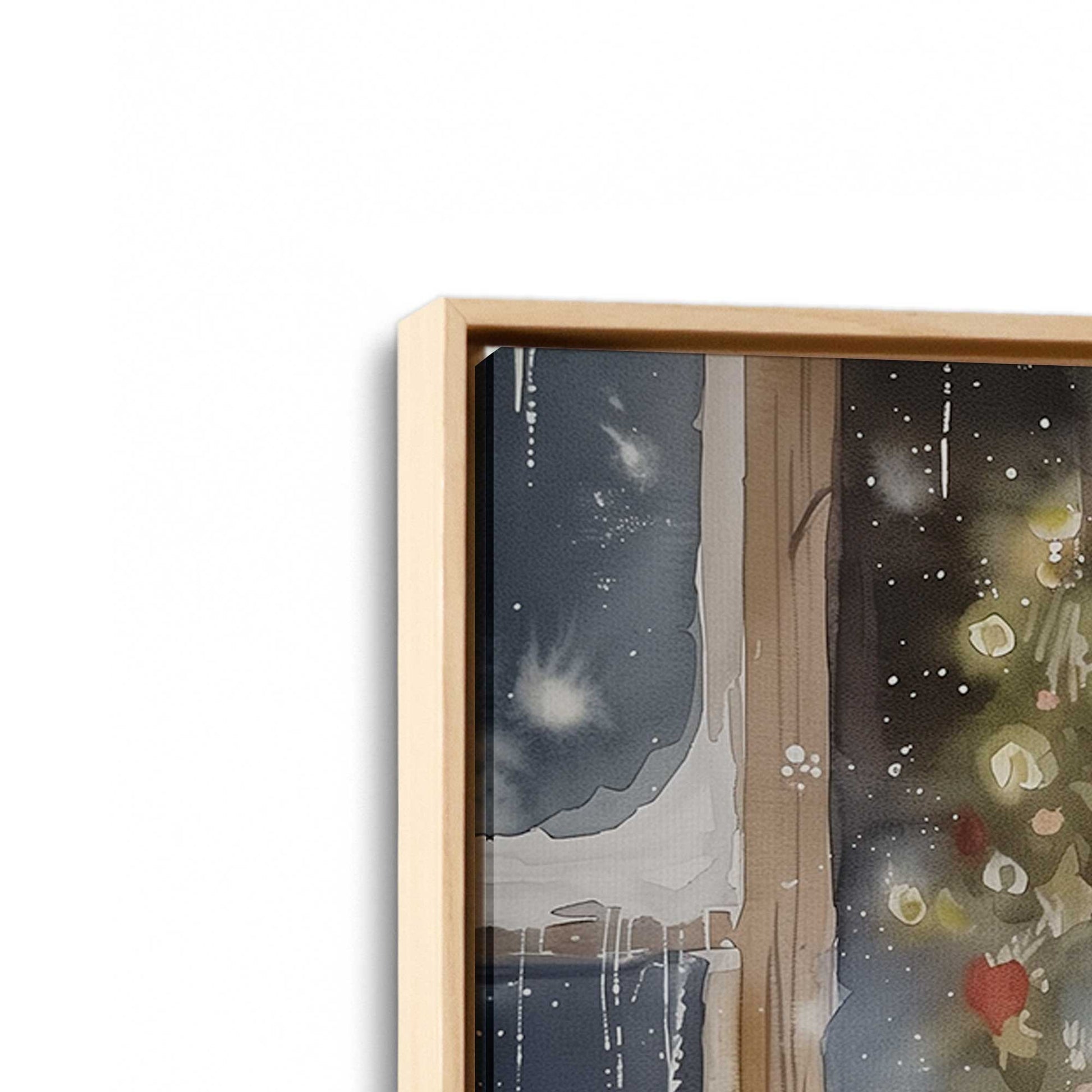 [Color:American Maple], Picture of art in a American Maple frame at an angle