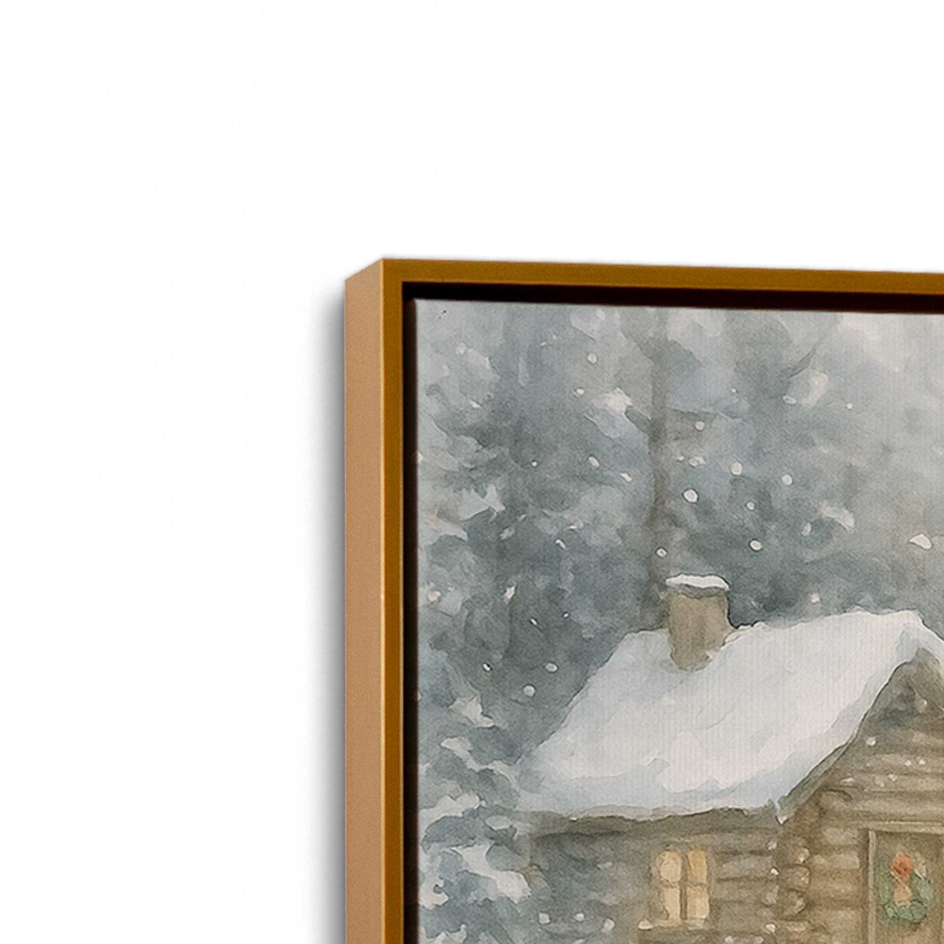 [Color:Polished Gold], Picture of art in a Polished Gold frame at an angle