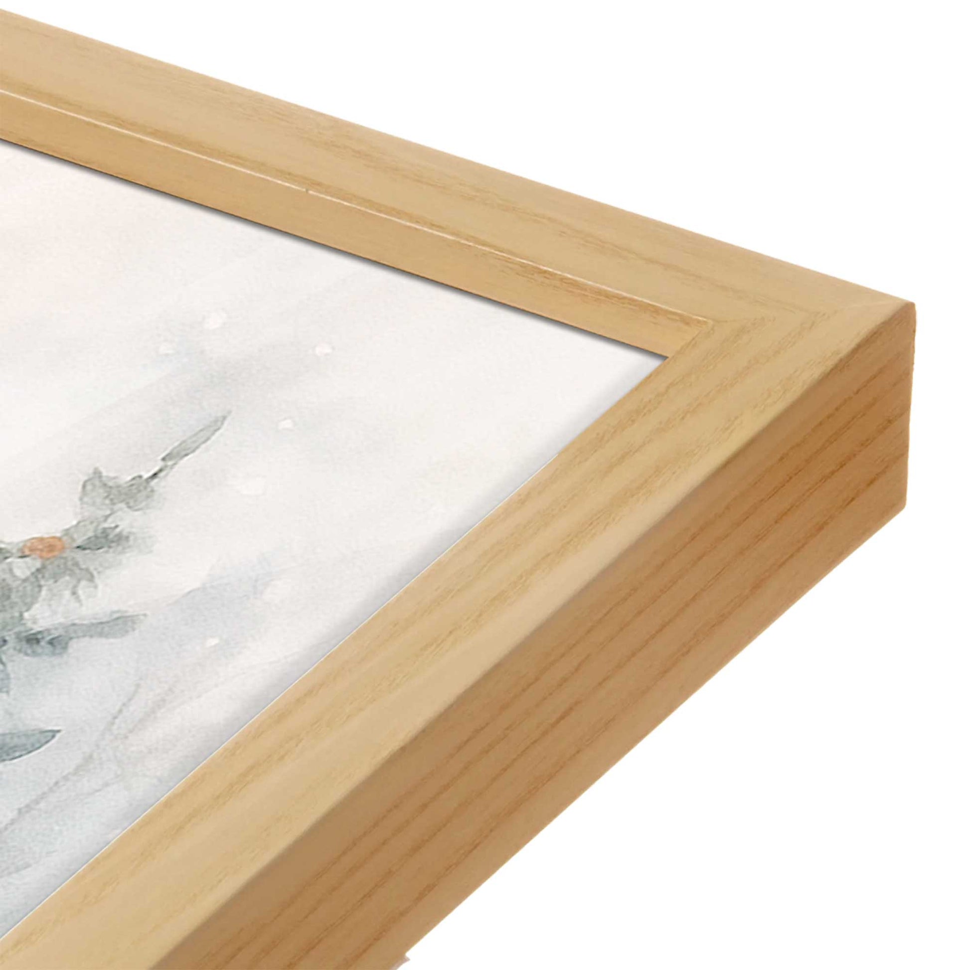 [Color:American Maple], Picture of art in a American Maple frame at an angle