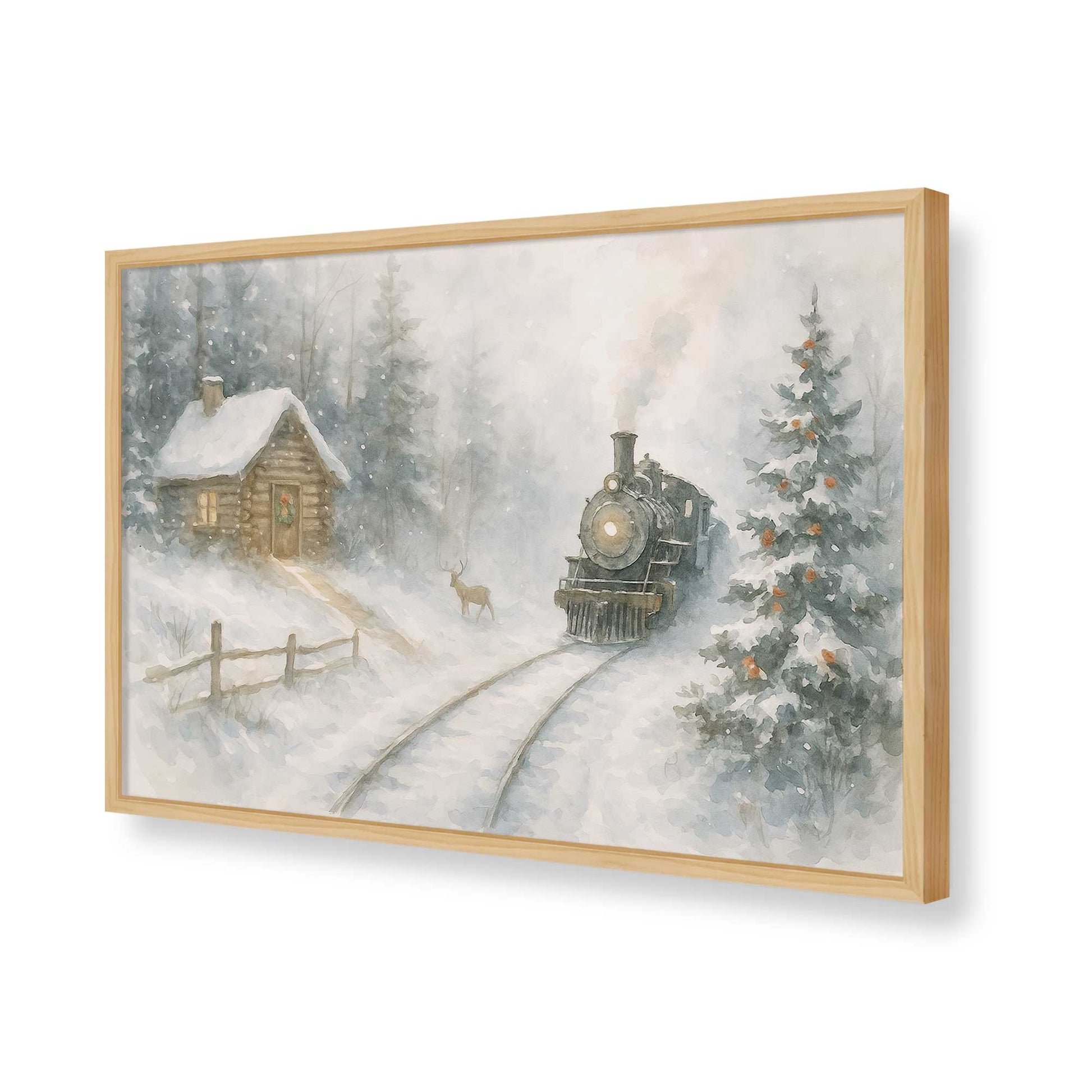 [Color:American Maple], Picture of art in a American Maple frame of the corner