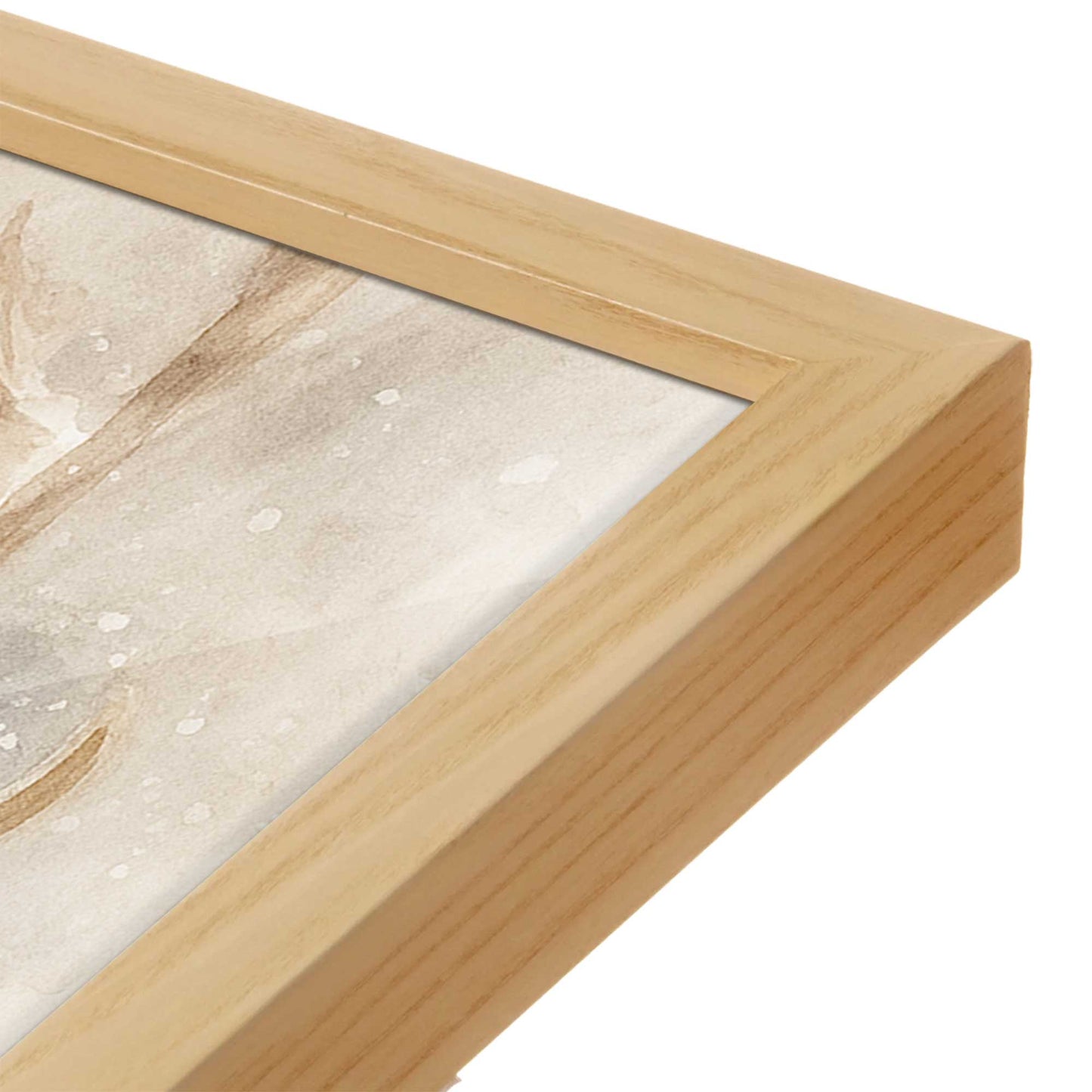 [Color:American Maple], Picture of art in a American Maple frame at an angle