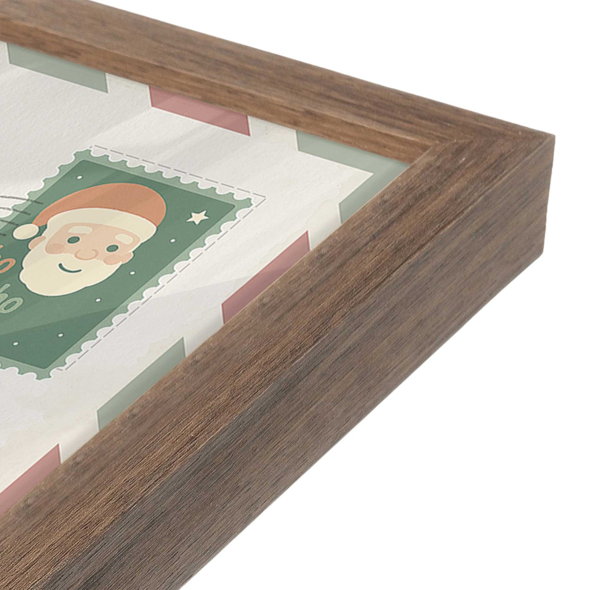 [Color:Walnut], Picture of art in a Walnut frame of the corner