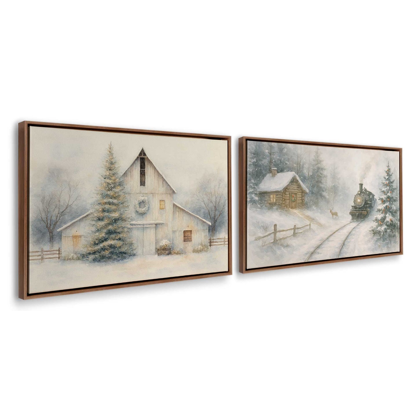 [Color:Walnut], Picture of art in a Walnut frame at an angle