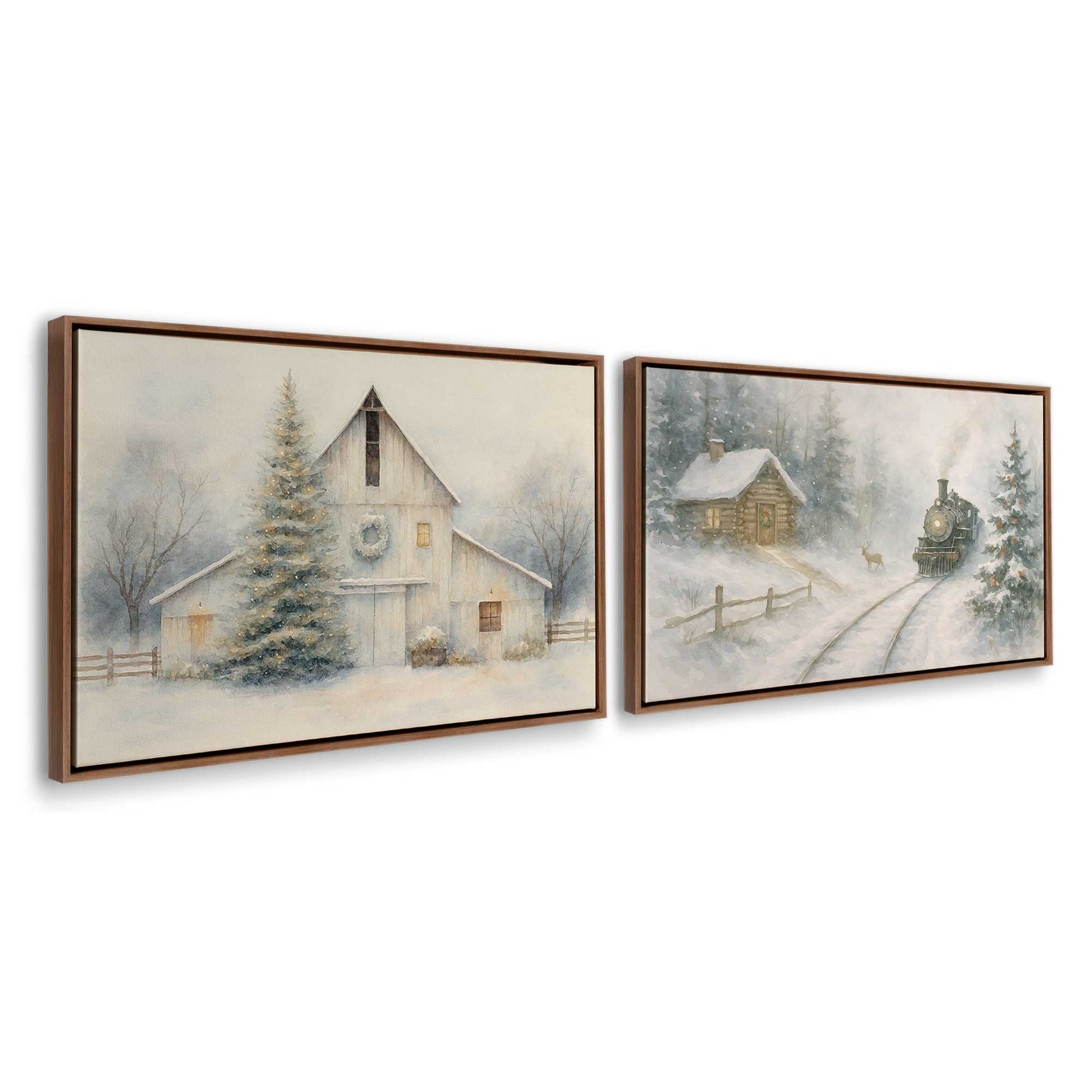 [Color:Walnut], Picture of art in a Walnut frame at an angle