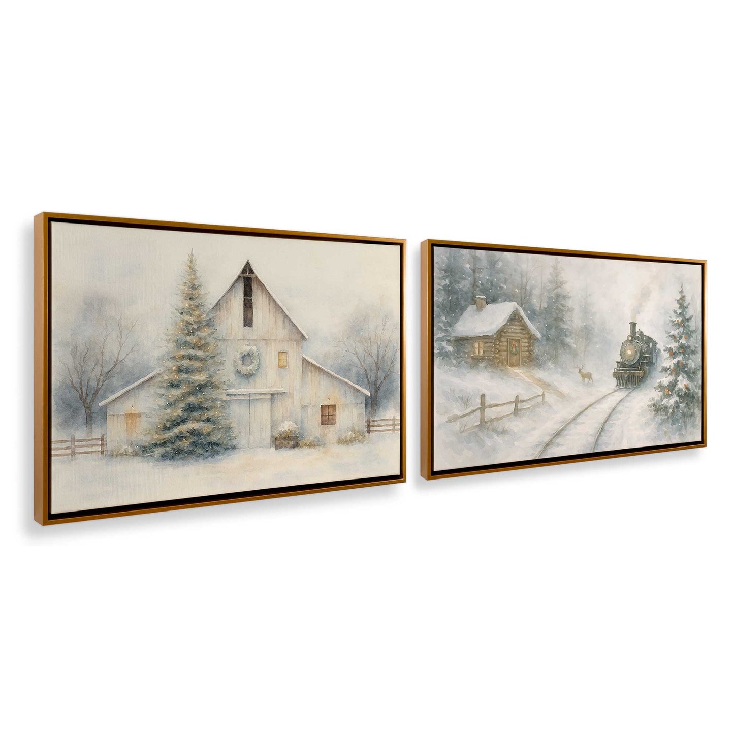 [Color:Polished Gold], Picture of art in a Polished Gold frame at an angle