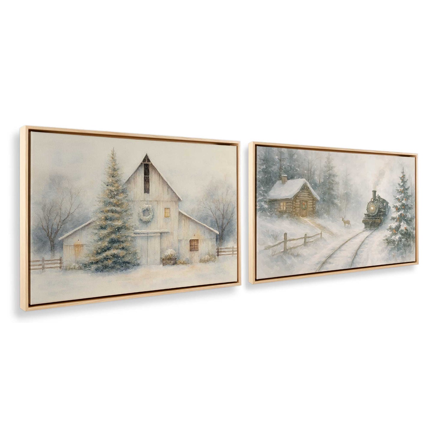 [Color:American Maple], Picture of art in a American Maple frame at an angle