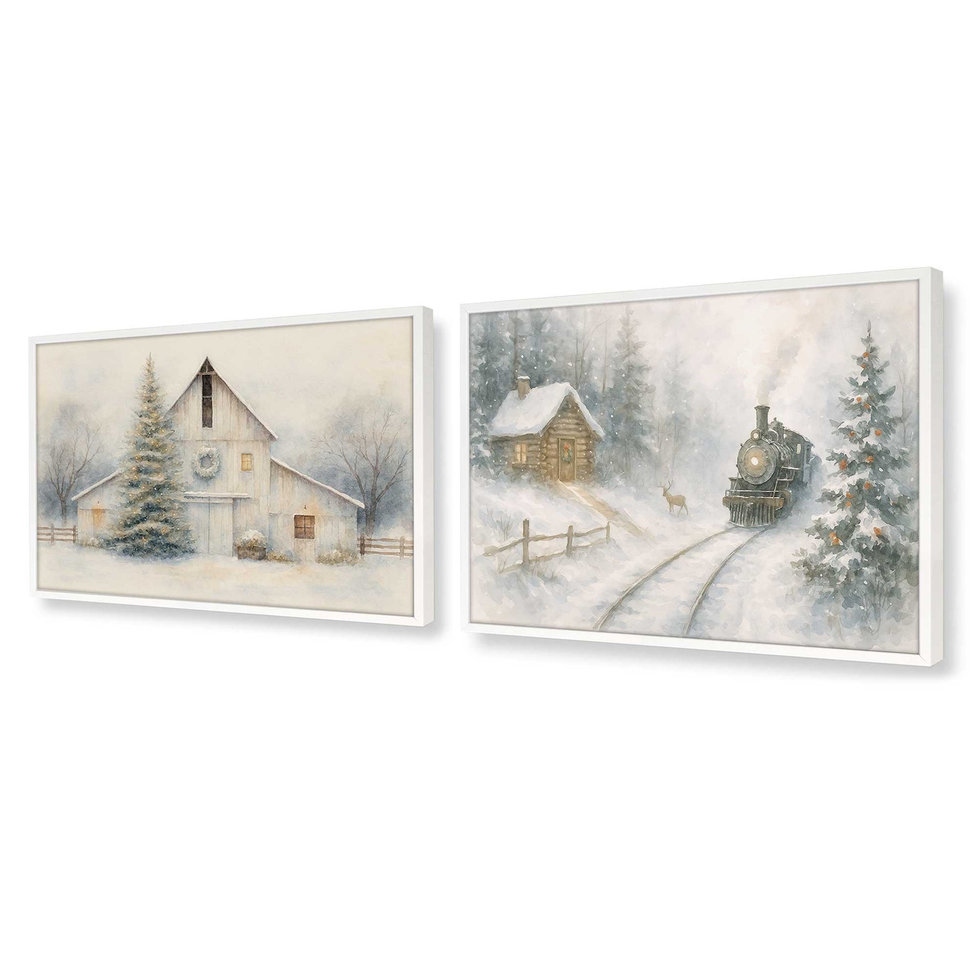 [Color:Opaque White], Picture of art in a Opaque White frame at an angle