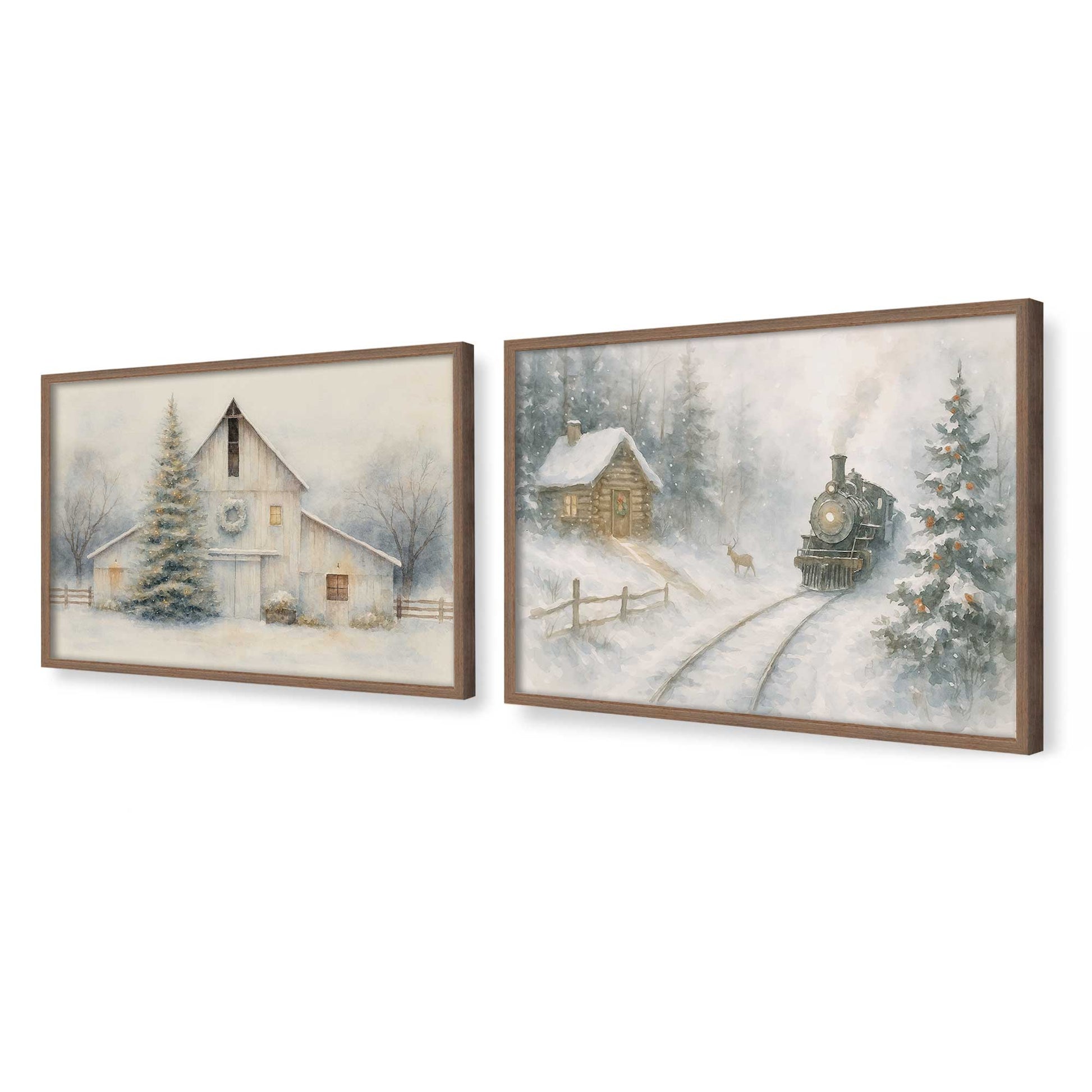 [Color:Walnut], Picture of art in a Walnut frame at an angle