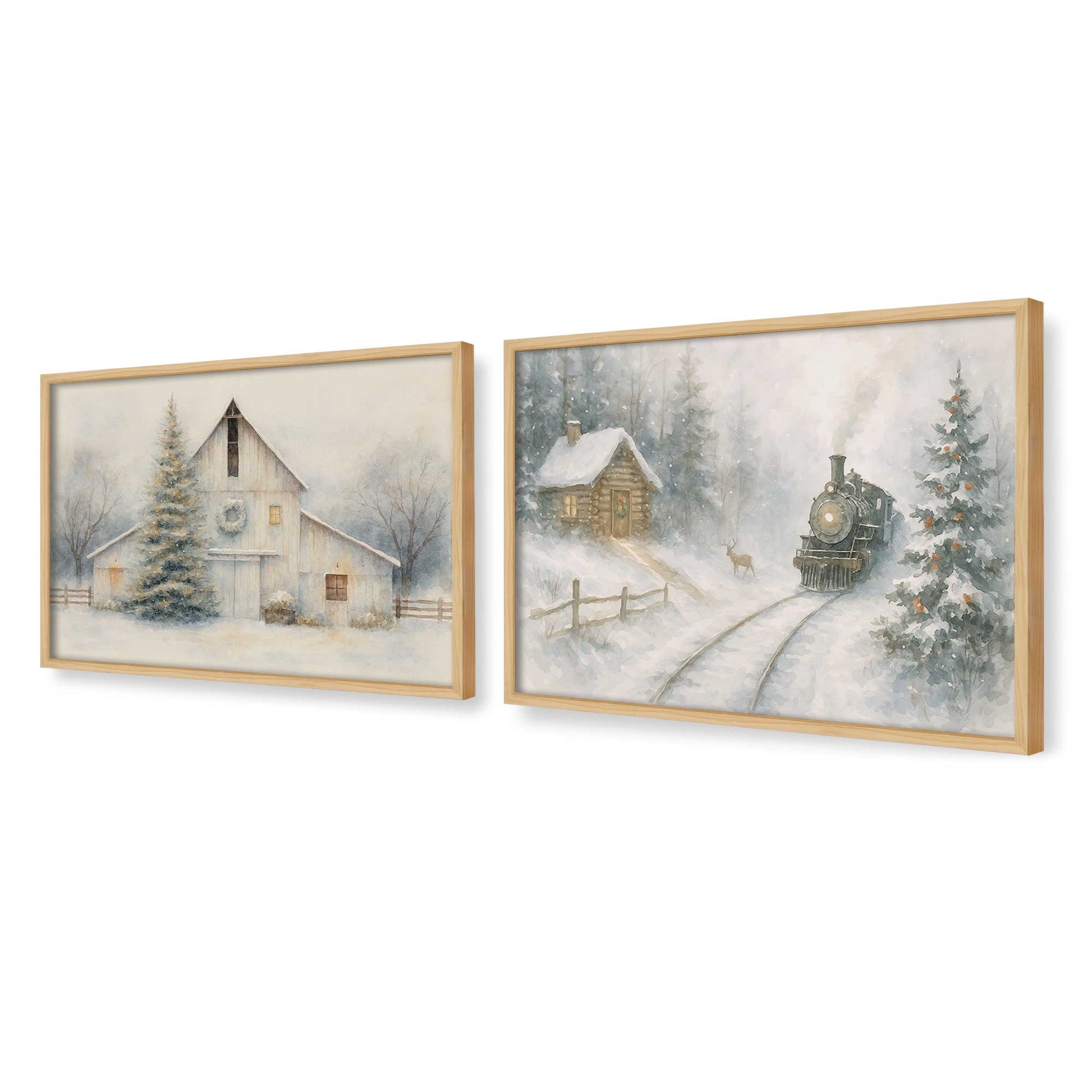 [Color:American Maple], Picture of art in a American Maple frame at an angle