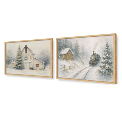 [Color:American Maple], Picture of art in a American Maple frame at an angle