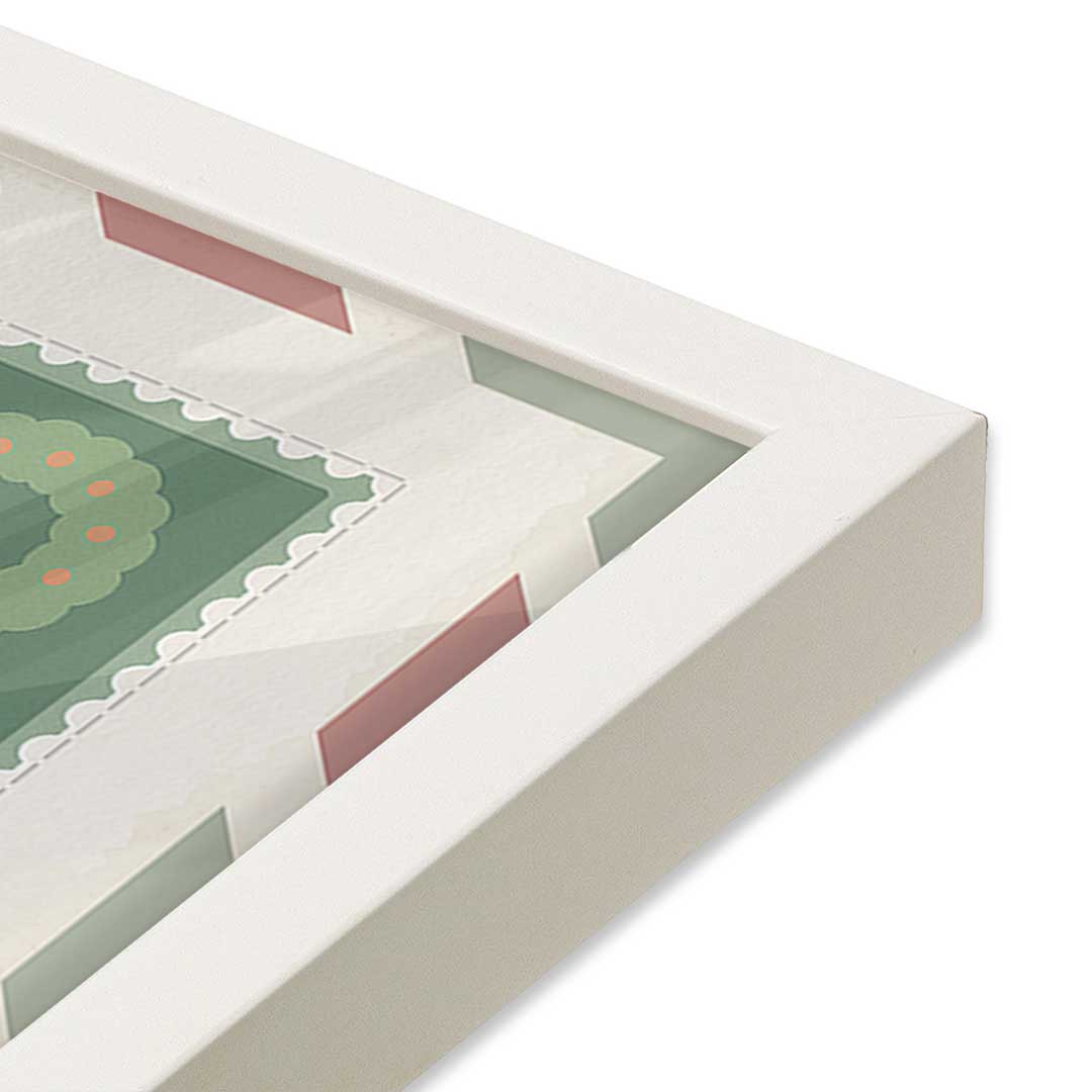 [Color:Opaque White], Picture of art in a Opaque White frame of the corner