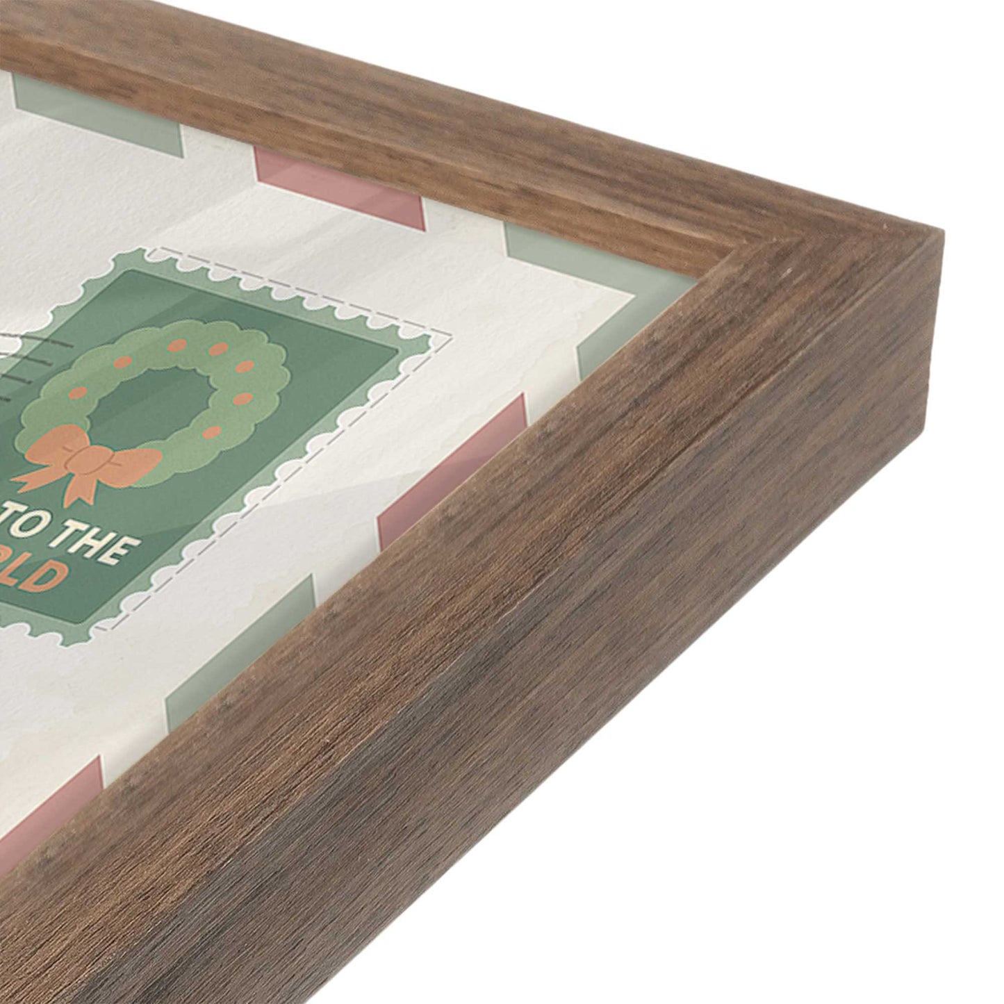 [Color:Walnut], Picture of art in a Walnut frame of the corner