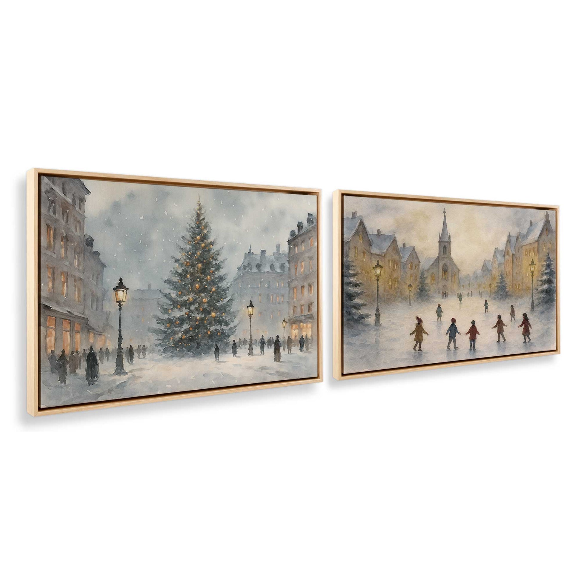 [Color:American Maple], Picture of art in a American Maple frame at an angle